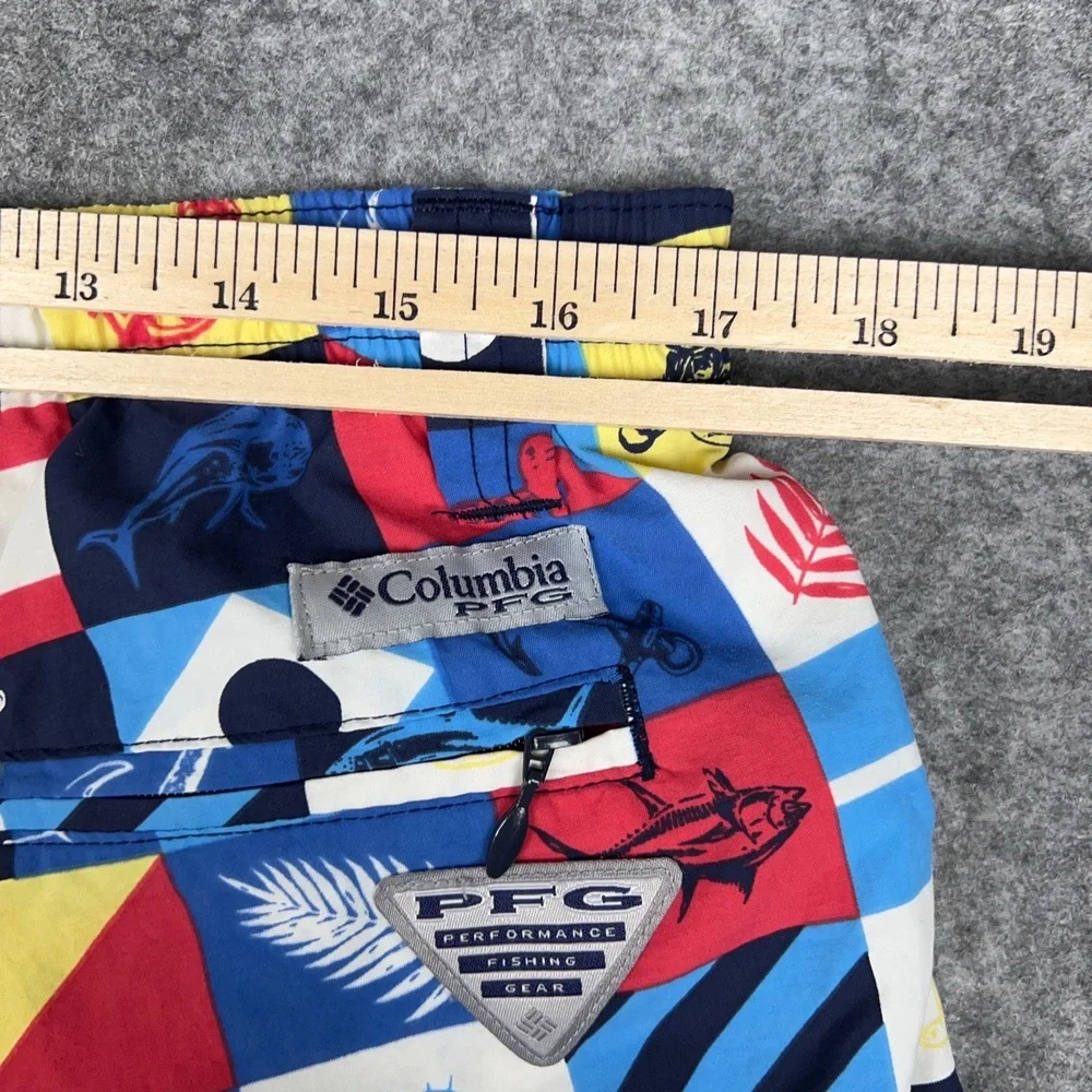 Columbia Swim Shorts Mens Large Fish Print PFG Backcast II Performance Trunks‎